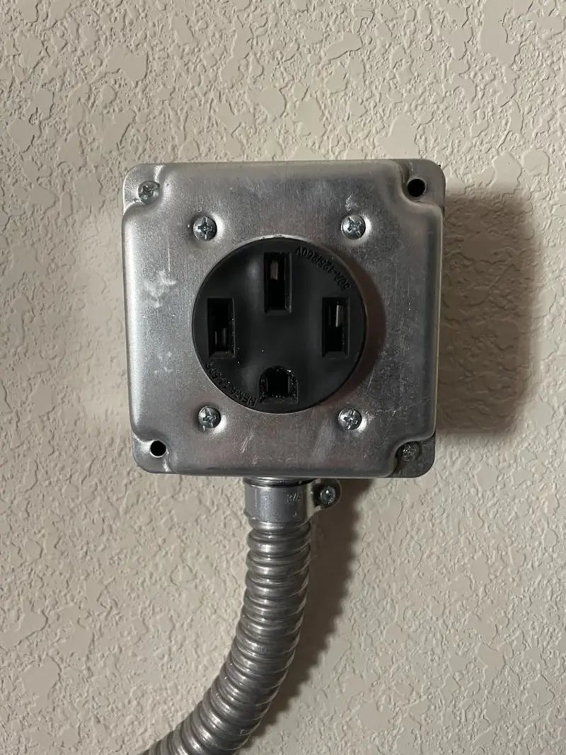 NEMA 14-50 outlet installed for Smart Home Electrical in Noblesville